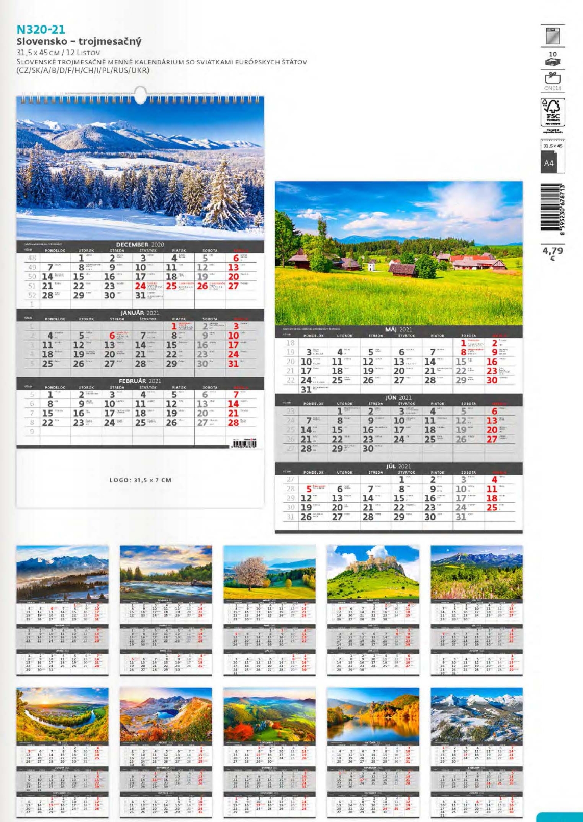 Viacmesačn&eacute; a pl&aacute;novacie kalend&aacute;re - 3 a viacmesačn&eacute; kalend&aacute;re